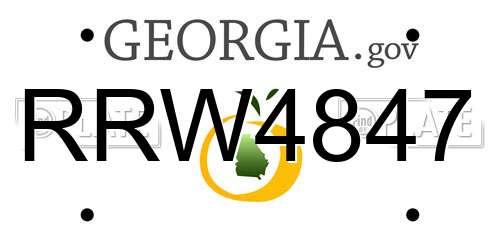 RRW4847 Georgia License Plate