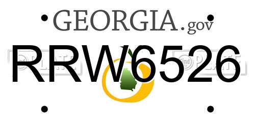 RRW6526 Georgia License Plate