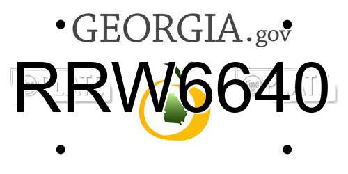 RRW6640 Georgia License Plate