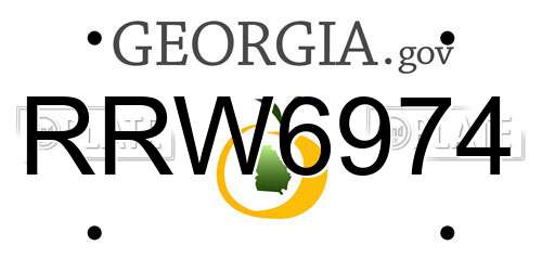 RRW6974 Georgia License Plate