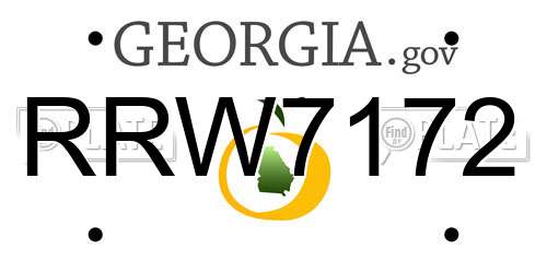RRW7172 Georgia License Plate