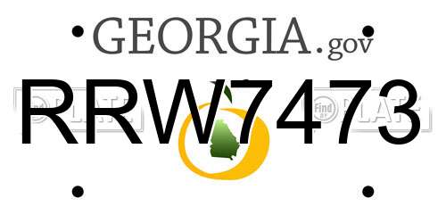 RRW7473 Georgia License Plate