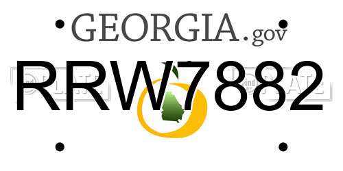 RRW7882 Georgia License Plate