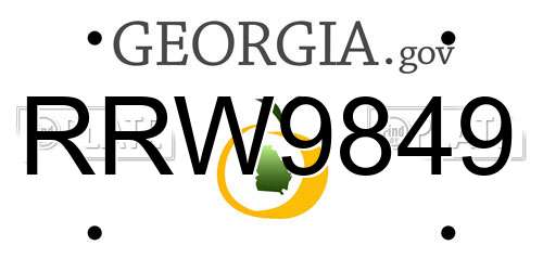 RRW9849 Georgia License Plate