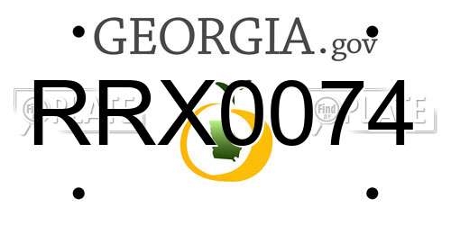 RRX0074 Georgia License Plate