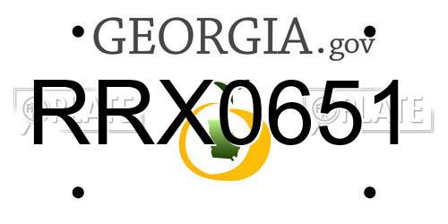 RRX0651 Georgia License Plate