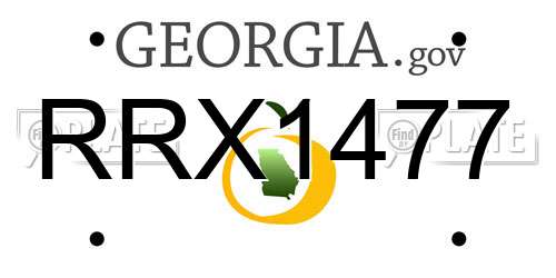 RRX1477 Georgia License Plate