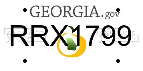 RRX1799 Georgia License Plate