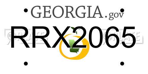 RRX2065 Georgia License Plate