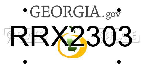 RRX2303 Georgia License Plate