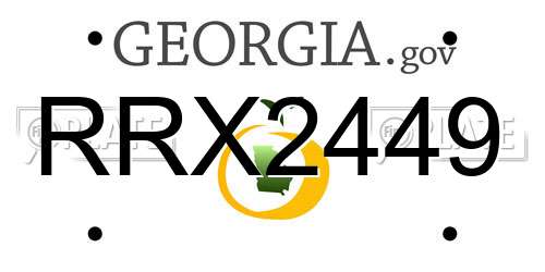 RRX2449 Georgia License Plate