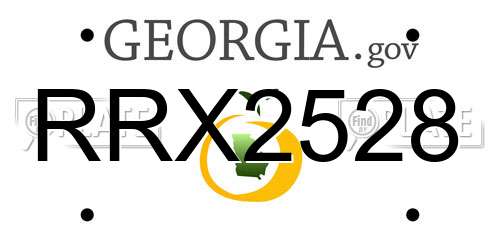 RRX2528 Georgia License Plate