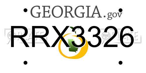 RRX3326 Georgia License Plate