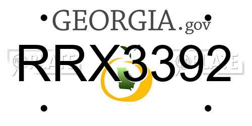 RRX3392 Georgia License Plate