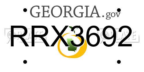 RRX3692 Georgia License Plate