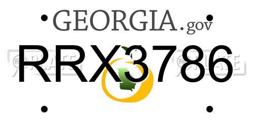 RRX3786 Georgia License Plate