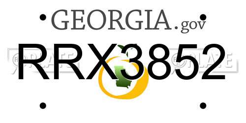RRX3852 Georgia License Plate