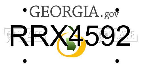 RRX4592 Georgia License Plate