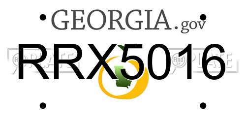 RRX5016 Georgia License Plate