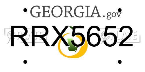 RRX5652 Georgia License Plate