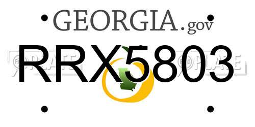 RRX5803 Georgia License Plate