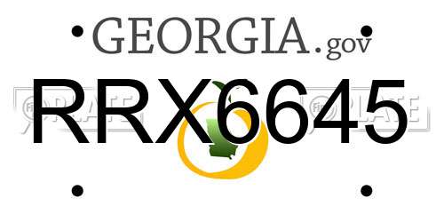 RRX6645 Georgia License Plate