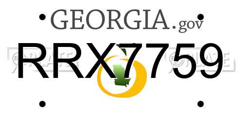 RRX7759 Georgia License Plate