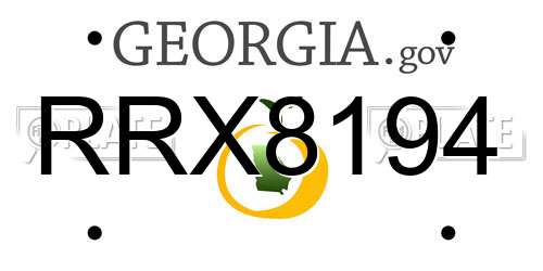 RRX8194 Georgia License Plate