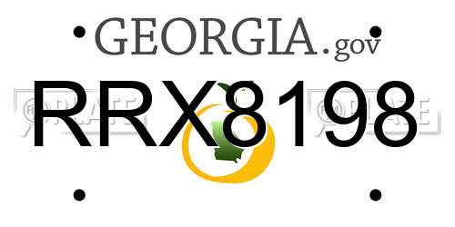 RRX8198 Georgia License Plate
