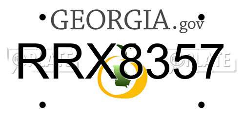 RRX8357 Georgia License Plate