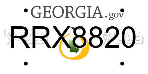RRX8820 Georgia License Plate