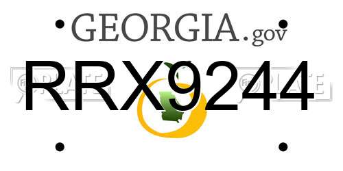 RRX9244 Georgia License Plate