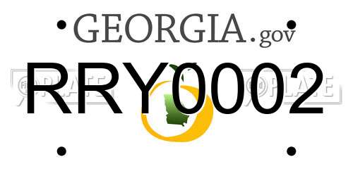 RRY0002 Georgia License Plate