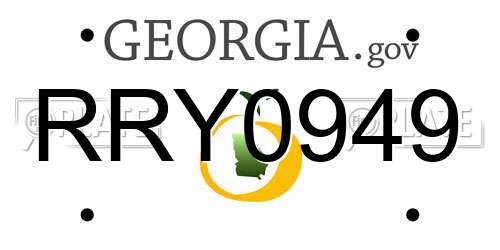 RRY0949 Georgia License Plate