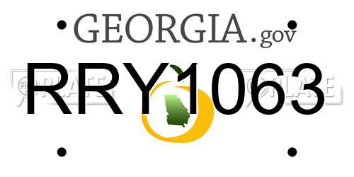 RRY1063 Georgia License Plate