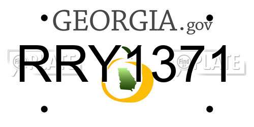 RRY1371 Georgia License Plate