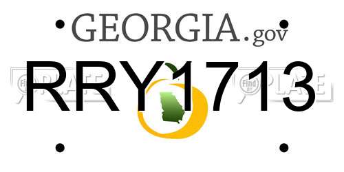 RRY1713 Georgia License Plate