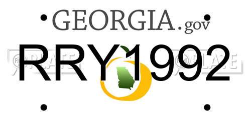 RRY1992 Georgia License Plate