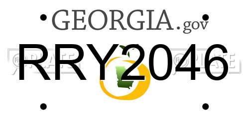RRY2046 Georgia License Plate