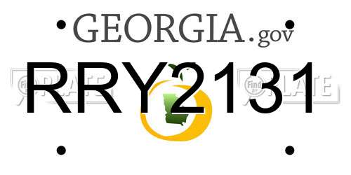 RRY2131 Georgia License Plate