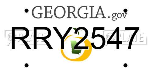 RRY2547 Georgia License Plate