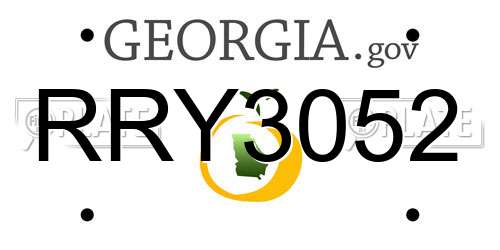 RRY3052 Georgia License Plate