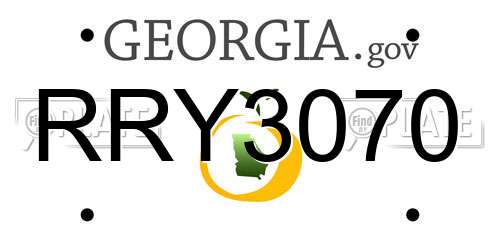 RRY3070 Georgia License Plate