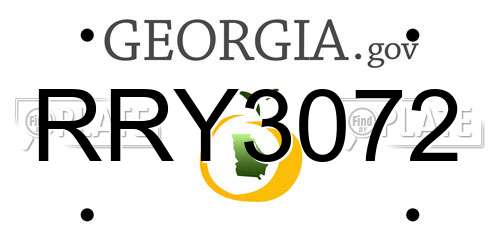 RRY3072 Georgia License Plate