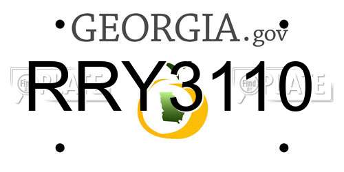 RRY3110 Georgia License Plate