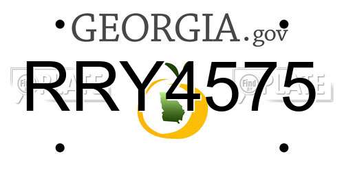 RRY4575 Georgia License Plate