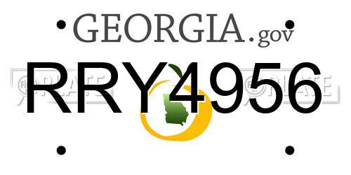 RRY4956 Georgia License Plate
