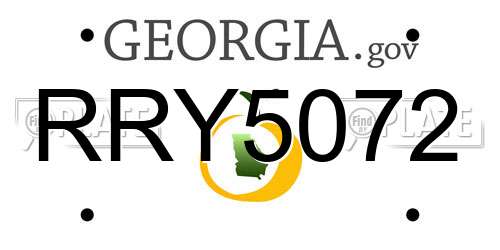 RRY5072 Georgia License Plate