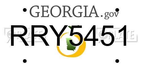 RRY5451 Georgia License Plate