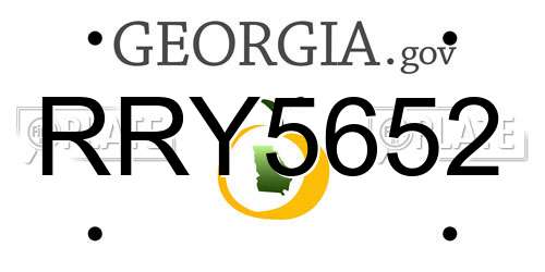 RRY5652 Georgia License Plate
